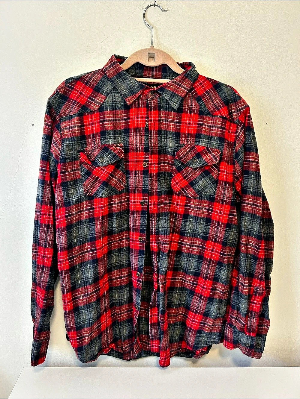Lee Plaid Flannel Shirt Red & Black Large